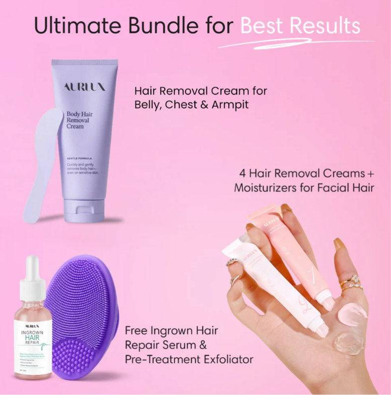 Kit Épilation Visage Instantané - Crème Douce + Gel Apaisant | Peau Nette en 5 min